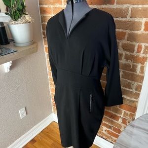 Magaschoni Size 14 long sleeve black dress.